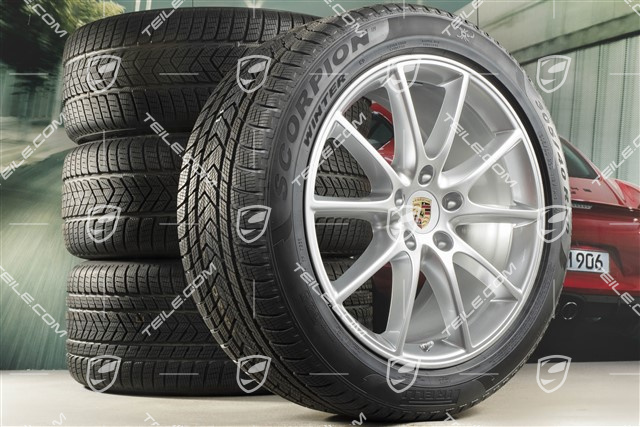 20" koła zimowe Cayenne Design, komplet, felgi 9J x 20 ET50 + 10,5J x 20 ET64 + opony zimowe Pirelli 275/45 R20 + 305/40 R20, z czujnikami ciśnienia