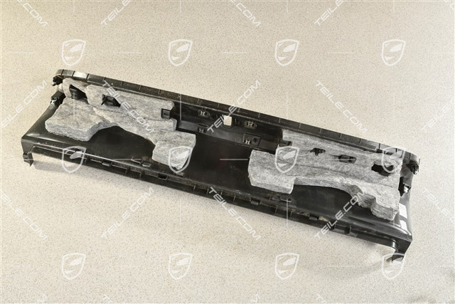 Verkleidung, Kofferraum Schlossabdeckung, Hinten, Unten, Schwarz mit Edelstahl