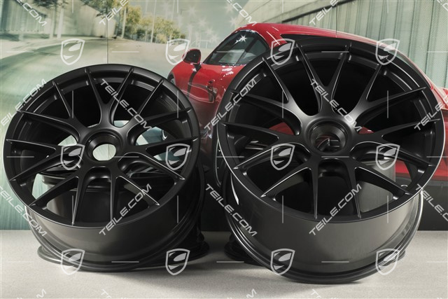 20"+21" GT2RS/GT3RS Magnesium zestaw kół, felgi 9,5 J x 20 ET50 + 12,5 J x 21 ET48, czarny satynowy półmat