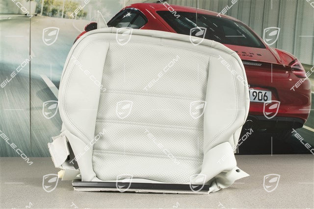 Front sport seat upholstery / cover, Leather, lower part / cushion, Pebble Grey, L