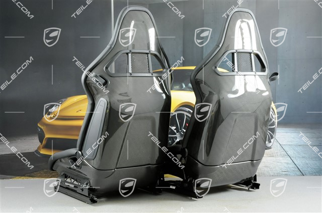 Sportowe fotele kubełkowe, składane, podgrzewane, czarna skóra, PRAWIE NOWE, L+R