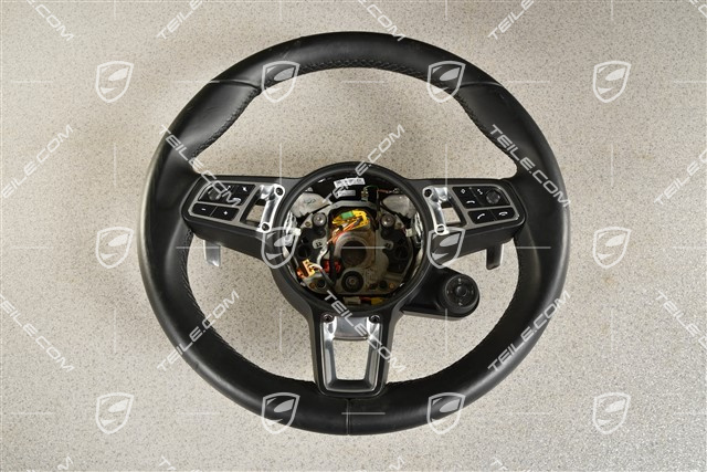 Multifunction steering wheel, Sport Chrono, Heated, Leather, Black