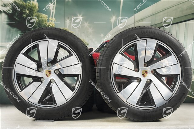 19" Taycan S Winterräder Satz, Felgen 8J x 19 ET50 + 10J x 19 ET47, Continental Winterreifen 225/55 R19 + 275/45 R19