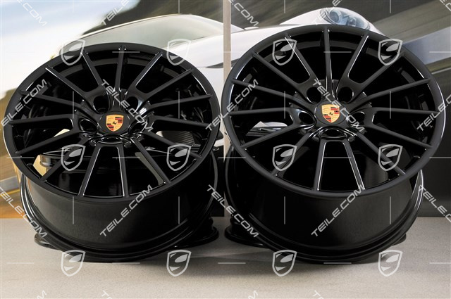 20" Panamera Sport Felgensatz, 2 x 9,5J x 20 ET 65 + 2 x 11,5 J x 20 ET 63, schwarz