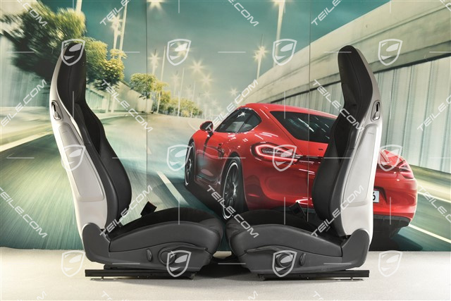 Fotele sportowe, manualne, skóra/Alcantara, napis GTS, czarny, L+R