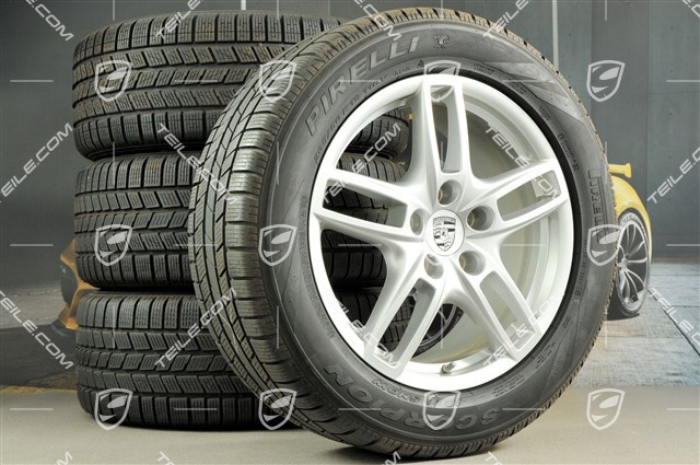 19" Cayenne Turbo komplet kół zimowych, felgi 8,5 J x 19 ET59 + opony zimowe Pirelli 265/50 R19, z czujnikami ciśnienia RDK