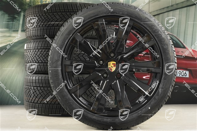 20-inch Taycan Tequipment Design winter wheel set, rims 9J x 20 ET54 + 11J x 20 ET60, Goodyear winter tyres 245/45 R20 + 285/40 R20