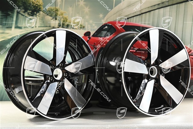 22" Macan Sport Felgensatz, 9J x 22 ET29 + 11J x 22 ET47, schwarz hochglanz