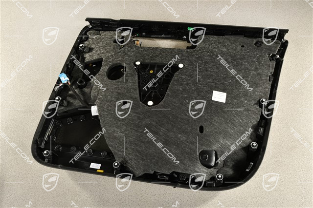 Tapicerka przednich drzwi skórzana, czarna, Burmester, L