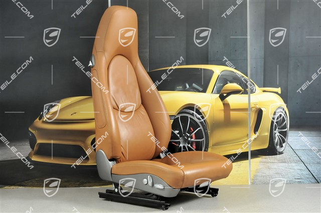 Fotel, regulowany elektrycznie, regulowane lędźwia, skóra, Natural Brown, R