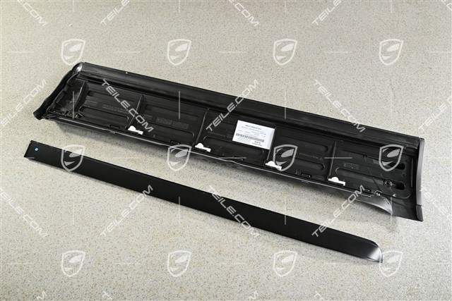 Strip, Rear door, Aluminium Package Black, (Without Aerokit/Aerokit without sill cover), L