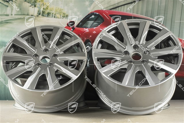 20" Taycan Tequipment Design Felgensatz, 9J x 20 ET54 + 11J x 20 ET60, platinsilber