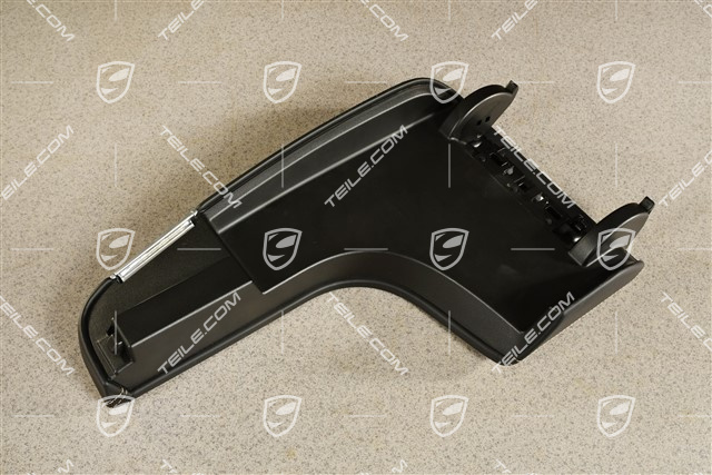 Podłokietnik, konsola środkowa, skóra z wytłoczonym herbem Porsche, czarny