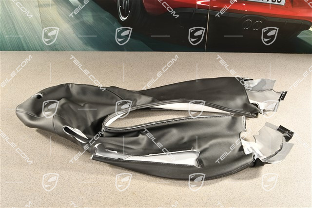 Lehnenbezug, Sportsitz, Leder, Schwarz, L