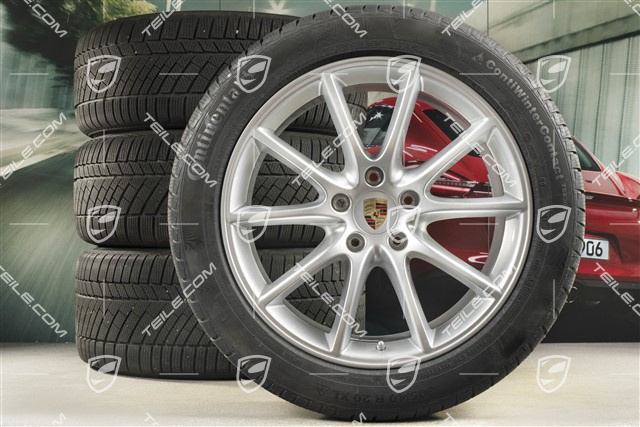 20" Cayenne COUPE Design Winterräder Satz, Felgen 9J x 20 ET50 + 10,5J x 20 ET55 + Continental Winterreifen 275/45 R20 + 305/40 R20, mit RDK-Sensoren