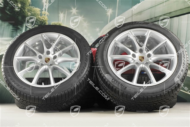 20-inch Cayenne COUPE Design winter wheel set, rims 9J x 20 ET50 + 10,5J x 20 ET55 + NEW Pirelli winter tyres 275/45 R20 + 305/40 R20, with TPMS, DOT/prod.year 2019+2020