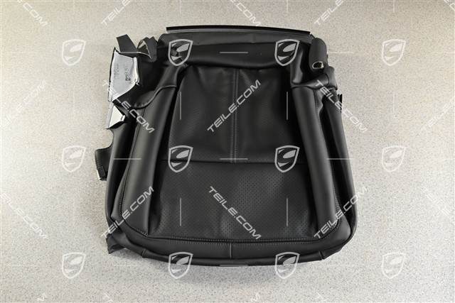 Front seat upholstery / cover, smooth leather, lower part / cushion, Black, R
