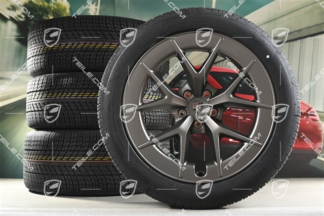 21" Cayenne RS Spyder Design Winterräder Satz, Felgen 9,5J x 21 ET16 + 11J x 21 ET37 + NEUE Goodyear UltraGrip Performance 3 SUV Winterreifen 275/45 R21 + 315/40 R21, Turbonit