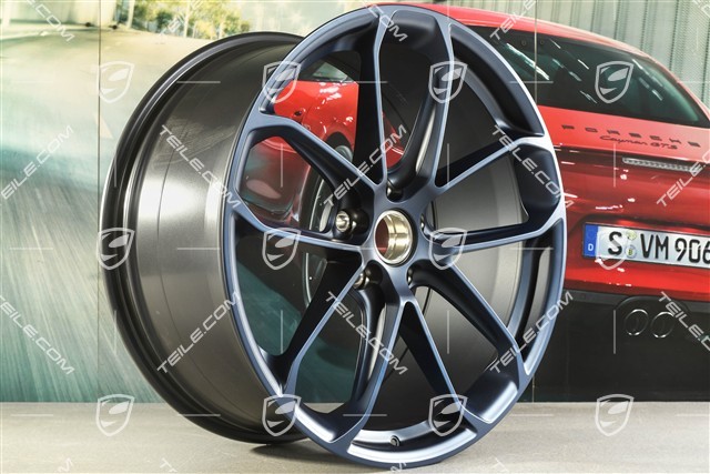 22" komplet felg GT, felgi 10,5J x 22 ET49 + 11,5J x 22 ET52, granatowe - ocean blue pearl effect
