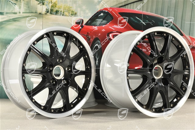18" Komplet felg GT3 SportDesign (2-częściowe), 7,5J x 18 ET50 + 9J x 18 ET52, ramiona czarny wysoki połysk