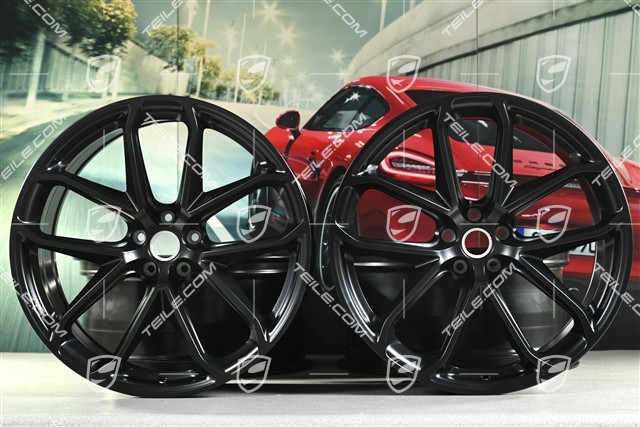 21" GT Design Felgensatz, 9,5J x 21 ET27 + 10J x 21 ET19, schwarz seidenmatt