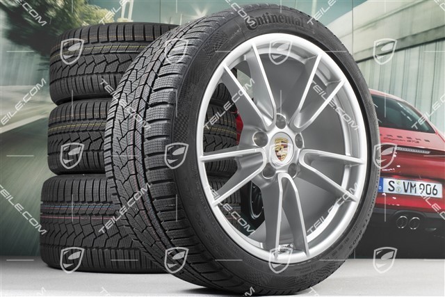 19-/20-inch Carrera winter wheel set, wheel rims 8,5J x 19 ET52 + 11J x 20 ET66 + Continental winter tyres 235/40 R19 + 295/35 R20, with TPMS, DOT/prod. year 2022