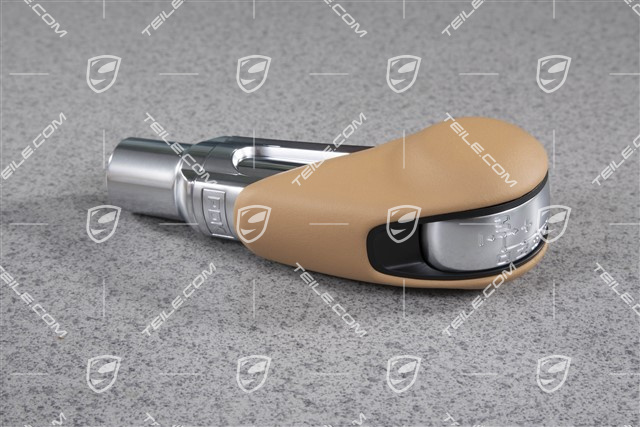 Wählhebel / Schaltknopf, Leder, PDK, Sandbeige