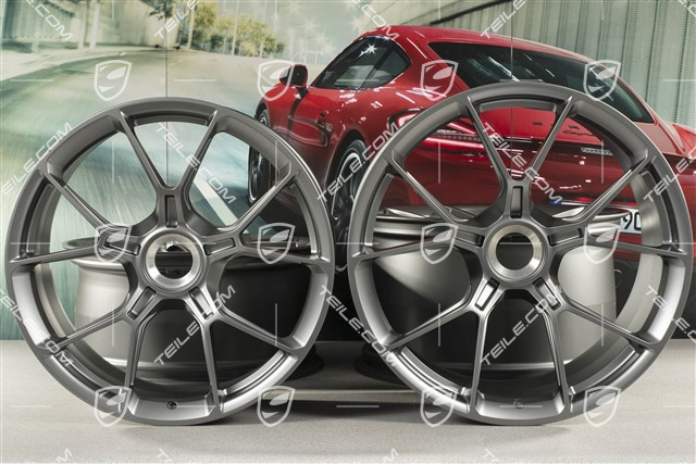 20"+21" GT3 komplet felg, 9,5J x 20 ET46 + 12J x 21 ET45, ciemny srebrny / darksilver