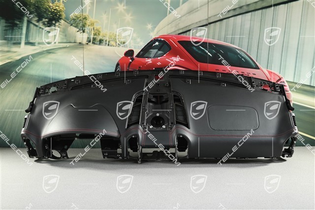 Console/dashboard, leather, black with red stitching (to be trimmed)