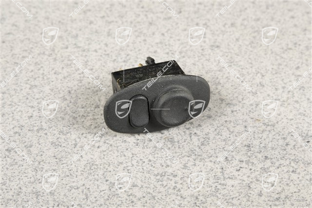 Przełącznik regulacji lusterka, Skóra, Czarny