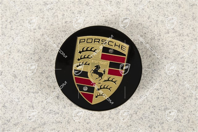 Hub cap, concave, coloured crest, black high gloss