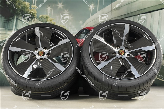 21" Exclusive Design Sommerräder Satz, Felgen 9,5J x 21 ET60 + 11,5J x 21 ET66 + Goodyear Sommerreifen 265/35 R21 + 305/30 R21, mit Carbon Aeroblades