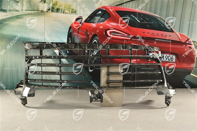 Front bumper Grille centre / middle with ACC, Black matte