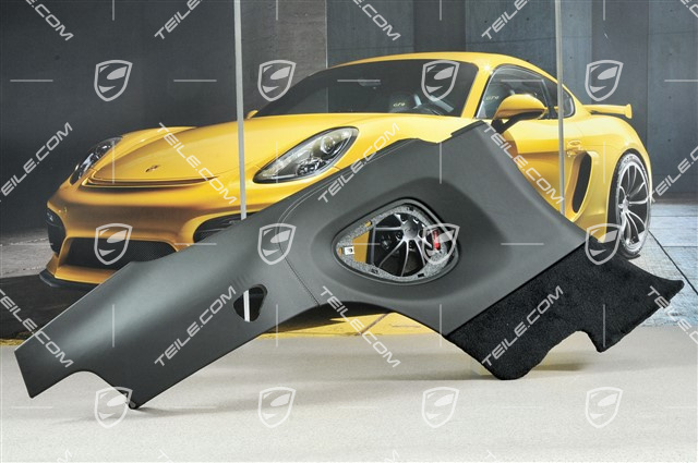 Tapicerka ściany bocznej / błotnika tylnego, skóra, czarny/popiel, coupe, L Tapicerka ściany bocznej / błotnika tylnego, skóra, czarny/popiel, coupe, L