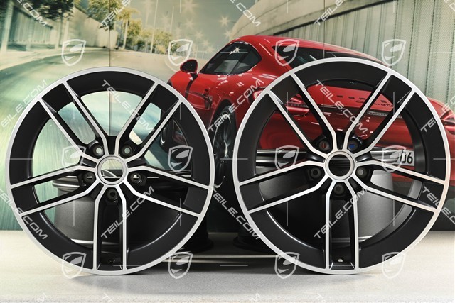 20"+21" Carrera Exclusive Design Felgensatz, Felgen 8,5J x 20 ET50 + 11,5J x 21 ET79, schwarz seidenmatt