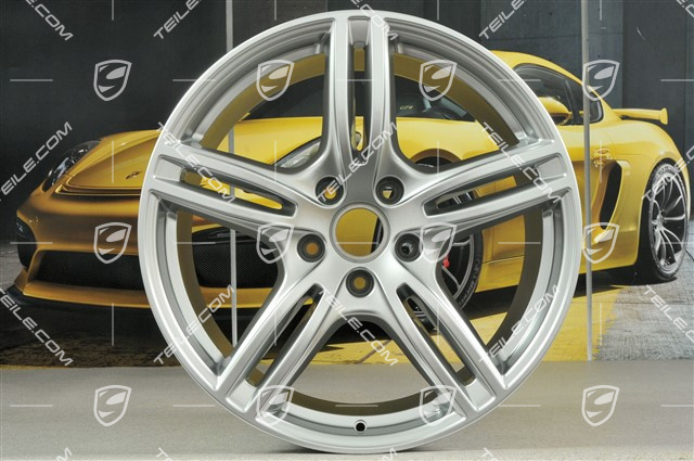 20" Komplet felg Panamera Turbo, 9,5J x 20 ET71 + 11,5J x 20 ET68, srebrny Brilliant chrome