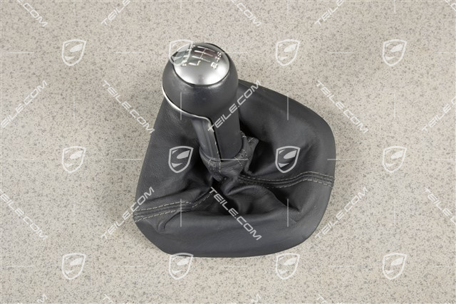 Schalthebelknopf, Seeblau, Leder / Aluminium, 6-gang schaltgetriebe