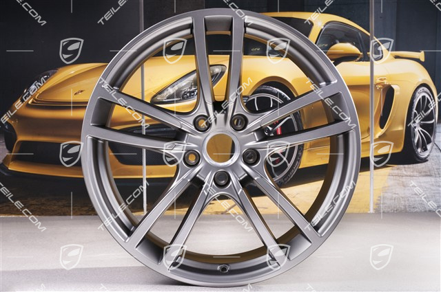 21-inch wheel rim set Cayenne Turbo, 11J x 21 ET58 + 9,5J x 21 ET46, Platinum Satin Matt