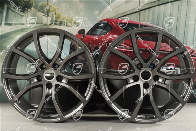 21" Felgensatz Cayenne Exclusive Design, 11J x 21 ET49 + 9,5J x 21 ET46, für den Cayenne Coupé, Platinum Seidenmatt