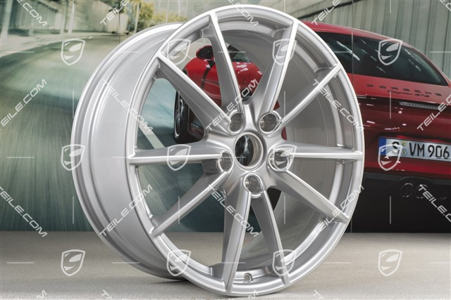 20+21" Komplet felg Carrera S, felgi: przednie 8,5J x 20 ET53 + tylne 11,5J x 21 ET67, srebrny brylantowy chrom