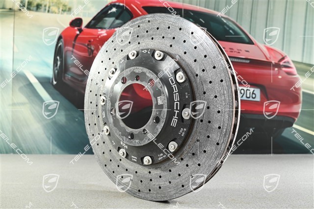 PCCB ceramiczna tarcza hamulcowa, 991.2 C2 / C2S / C4 / C4S / 991.1/2 Turbo, uszkodzona, L