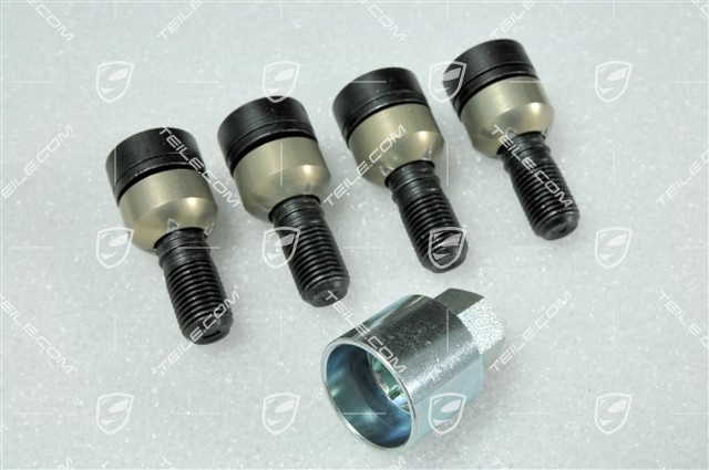 Zabezpieczenie, śruby przeciwkradzieżowe, komplet, czarny Zabezpieczenie, śruby przeciwkradzieżowe, komplet, czarny