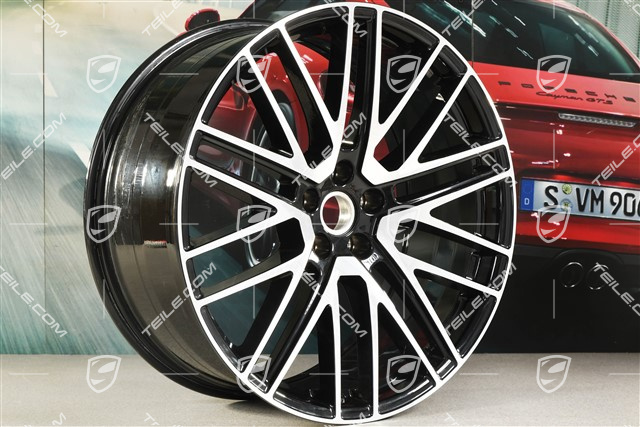 21" Felge "911 Turbo 5 Design", 9,5J x 21 ET27, schwarz hochglanz