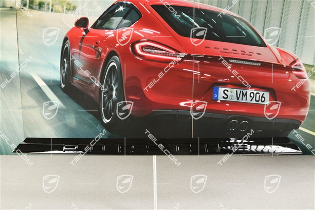 Heckklappenblende mit Schriftzug/Abzeichen/Emblem PORSCHE Hochglanz Schwarz