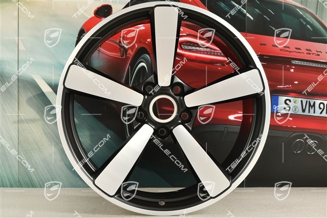 20+21-inch wheel rim set Turbo Exclusive Design, rims: front 9,5J x 20 ET44 + hinten 12J x 21 ET70 in black satin-mat