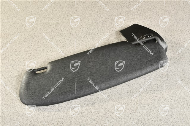 Blenda przeciwsłoneczna z podświetlanym lusterkiem, Cabrio, skórzana, brązowa, L