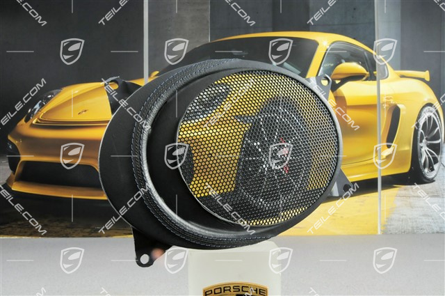 Kratka osłaniająca głośnik w tapicerce drzwi, skórzana, niebieska, Bose, L=R