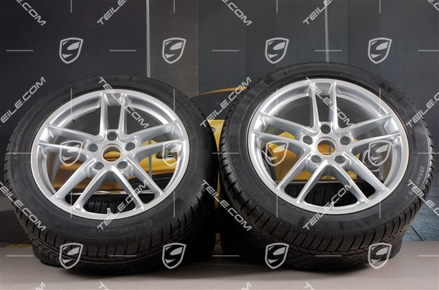 19" Panamera TURBO II Winterräder Satz, Felgen 9J x 19 ET60 + 10J x 19 ET61 + NEUE Continental Winterreifen 255/45 R19+285/40 R19, RDK-Sensoren