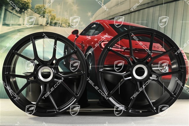 20+21 -inch GT3 wheel rim set, 9,5J x 20 ET46 + 12J x 21 ET45, black satin mat