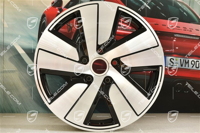19-inch wheel rim Taycan S, 8J x 19 ET50, black high gloss + glossy Surface